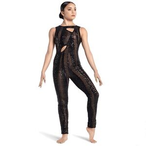 Revolution Dancewear | Mercury Rising Black Sequin Bodysuit Dance Costume, LC